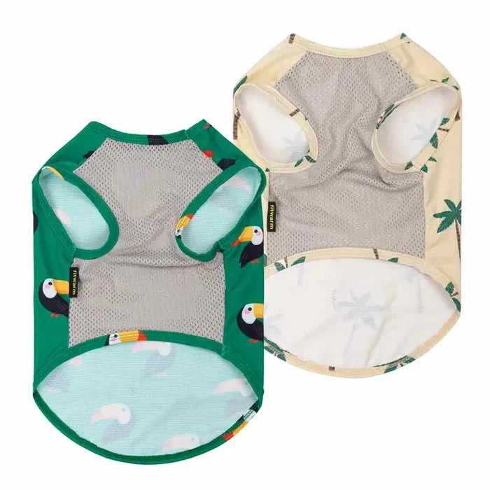 2 Pack Toucan & Tropical Palm Tree Dog Uv Protection Shirt