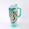 40oz Travel Tumbler "Otters Play" by Storm Angeconeb