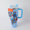 40oz Travel Tumbler "Woodlandesque Florals" by Ryan Woodruff