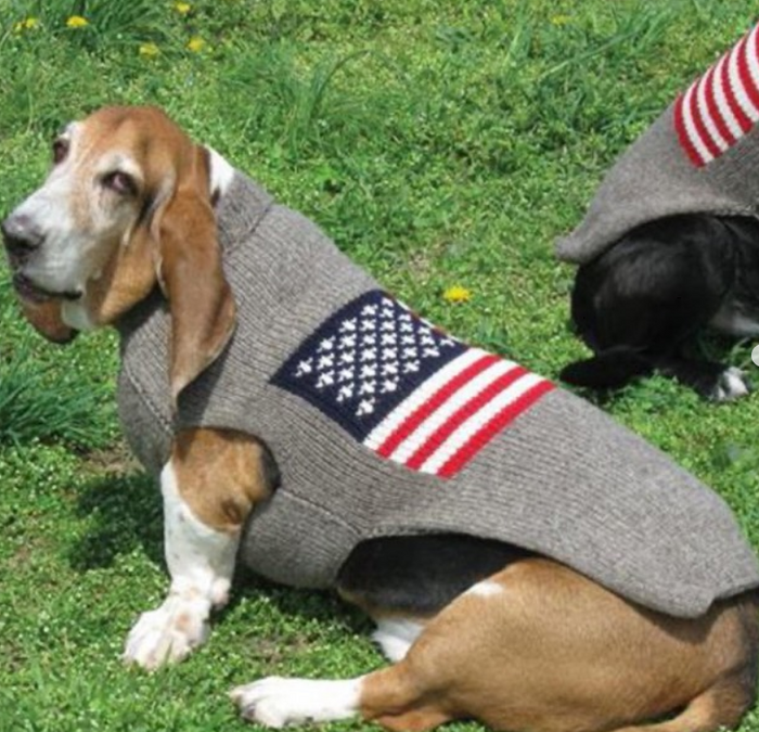 American Flag Wool Dog Sweater