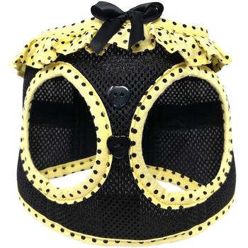 American River Choke Free Dog Harness - Yellow and Black Polka Dot