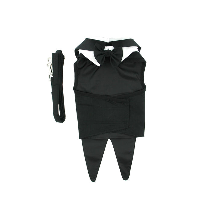 Black Dog Tuxedo With Tails, Bow Tie and Collar - Posh Puppy Boutique