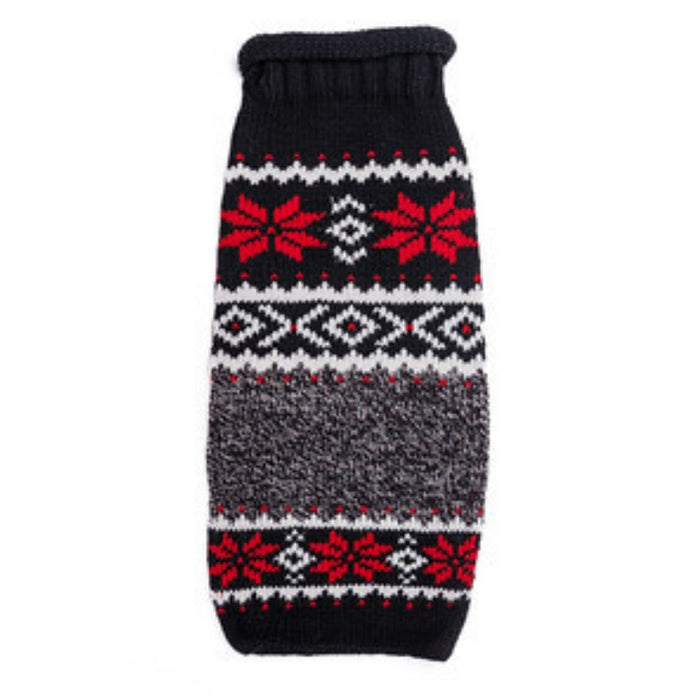 Black Nordic Snowflake Dog Sweater