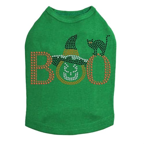 Boo Hat and Cat Rhinestuds Tank Top - Many Colors - Posh Puppy Boutique