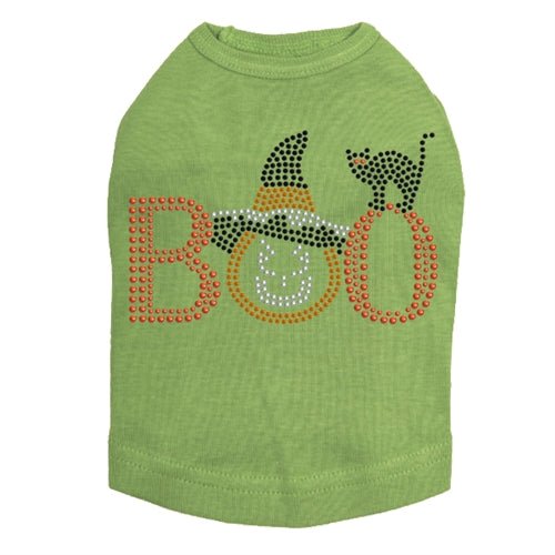 Boo Hat and Cat Rhinestuds Tank Top - Many Colors - Posh Puppy Boutique