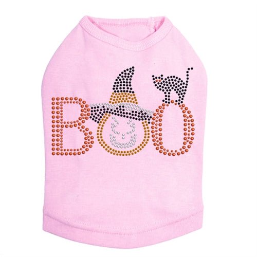 Boo Hat and Cat Rhinestuds Tank Top - Many Colors - Posh Puppy Boutique