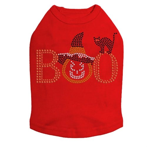 Boo Hat and Cat Rhinestuds Tank Top - Many Colors - Posh Puppy Boutique