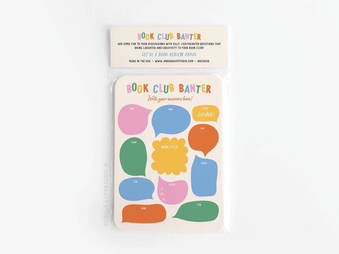 Book Club Banter Book Review Card Set