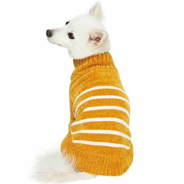 Chenille Classy Striped Sweater in Mustard