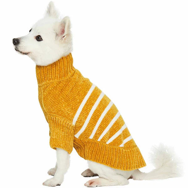 Chenille Classy Striped Sweater in Mustard