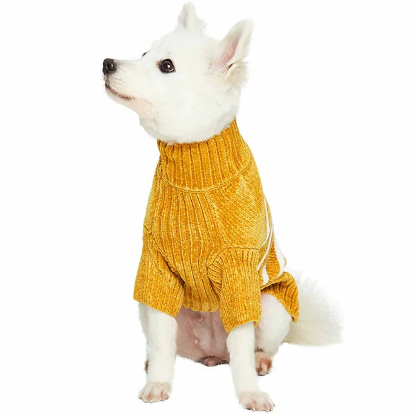 Chenille Classy Striped Sweater in Mustard