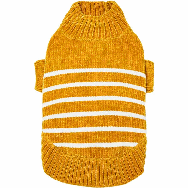 Chenille Classy Striped Sweater in Mustard