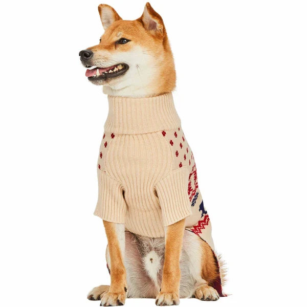 Christmas Tree Reindeer and Snowflake Sweater in Light Beige