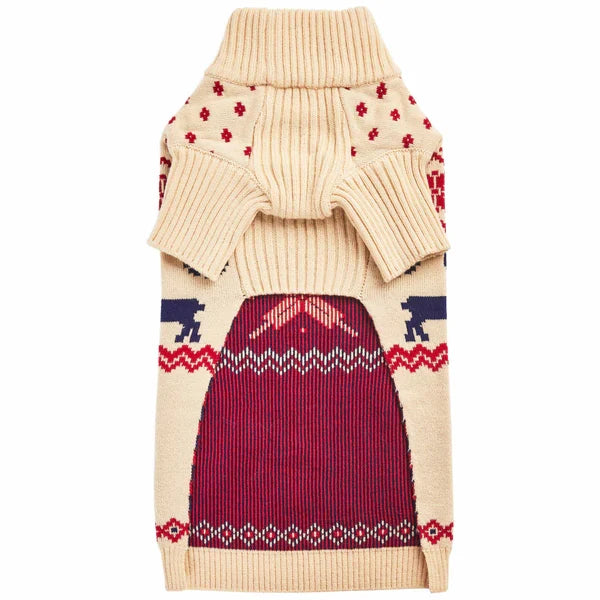Christmas Tree Reindeer and Snowflake Sweater in Light Beige