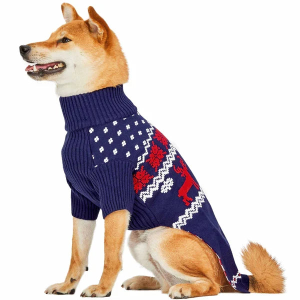 Christmas Tree Reindeer and Snowflake Sweater in Royal Blue