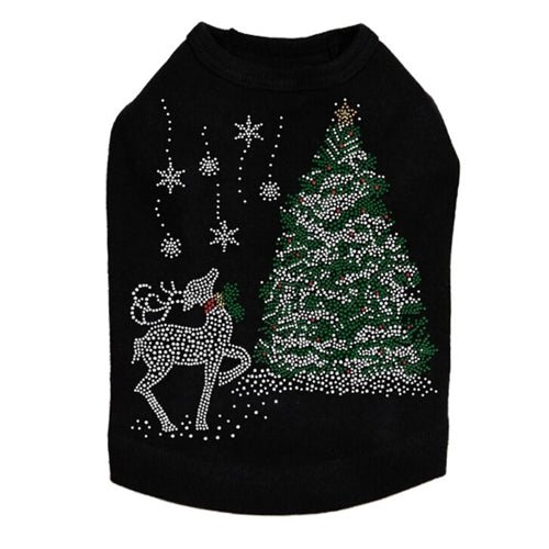 Christmas Tree with Reindeer Dog Tank - Many Colors