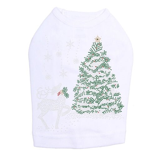 Christmas Tree with Reindeer Dog Tank - Many Colors