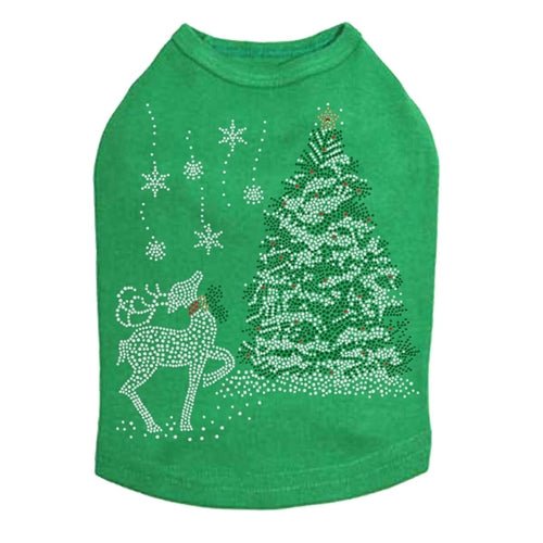 Christmas Tree with Reindeer Dog Tank - Many Colors