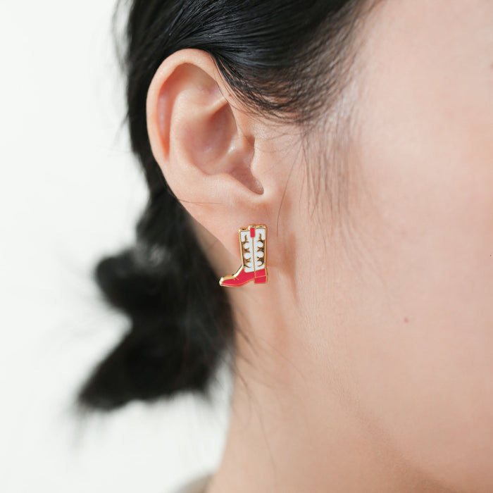 Cowgirl Boots Enamel Earrings - 2