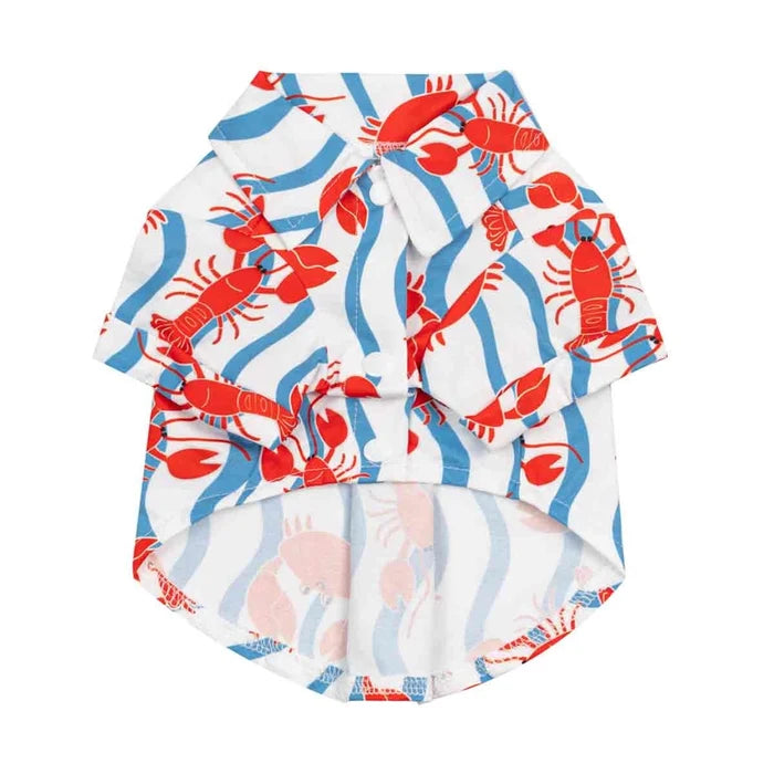 Crab and Lobster Button Up Dog Shirt