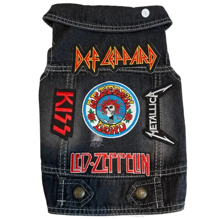 Denim Rocker Vest - Def Leppard - Posh Puppy Boutique