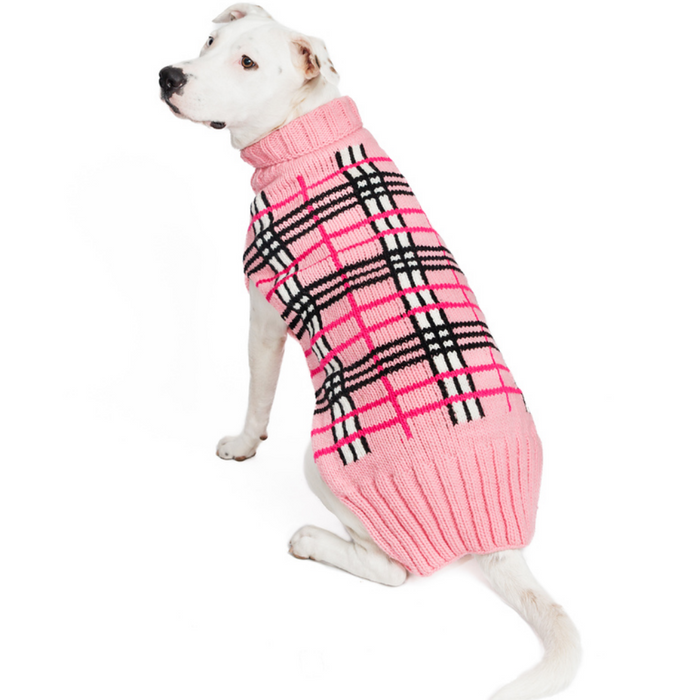 Derby Pink Plaid Dog Sweater