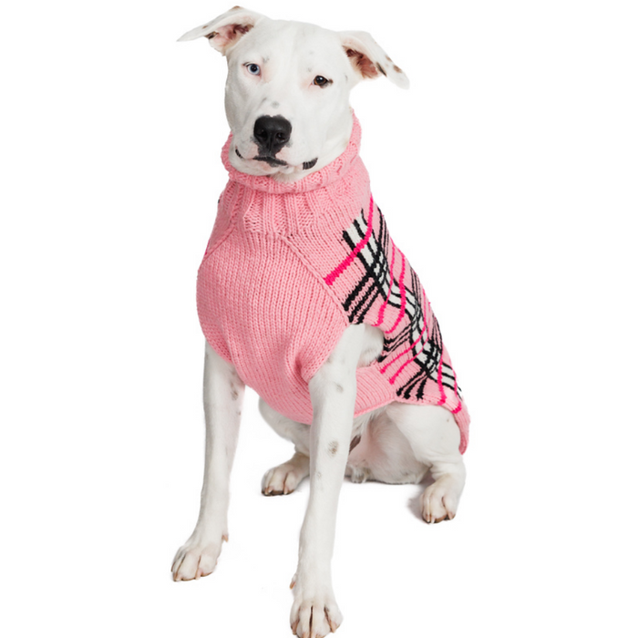 Derby Pink Plaid Dog Sweater