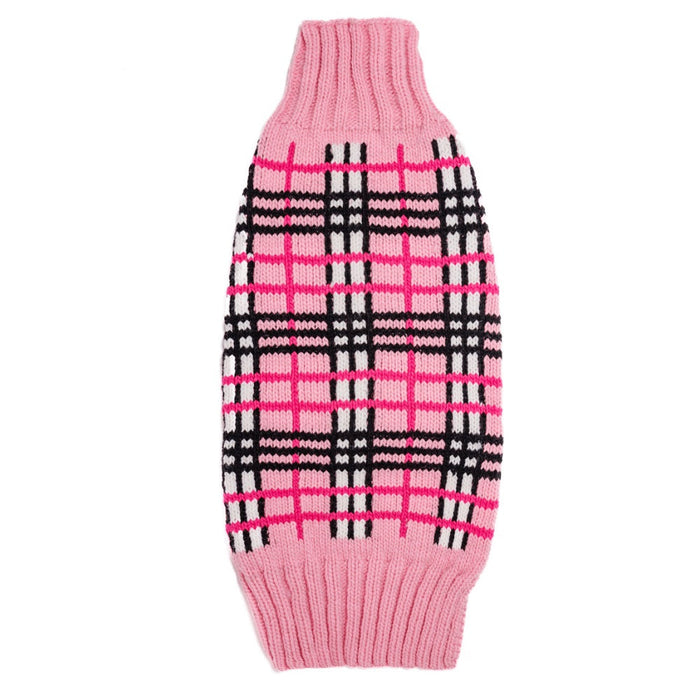 Derby Pink Plaid Dog Sweater