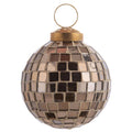 Disco Ball Mosaic Glass Ornament 3" Gold