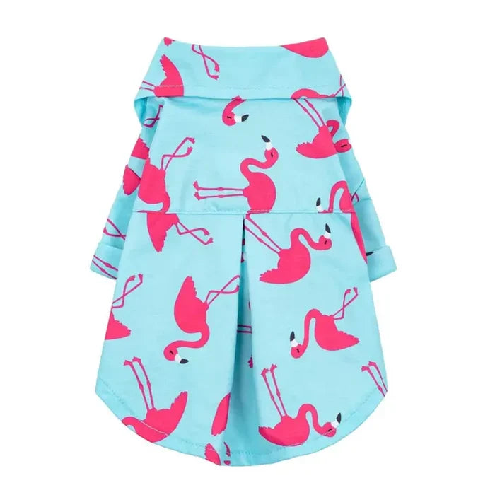 Flamingos Dog Hawaiian Shirt