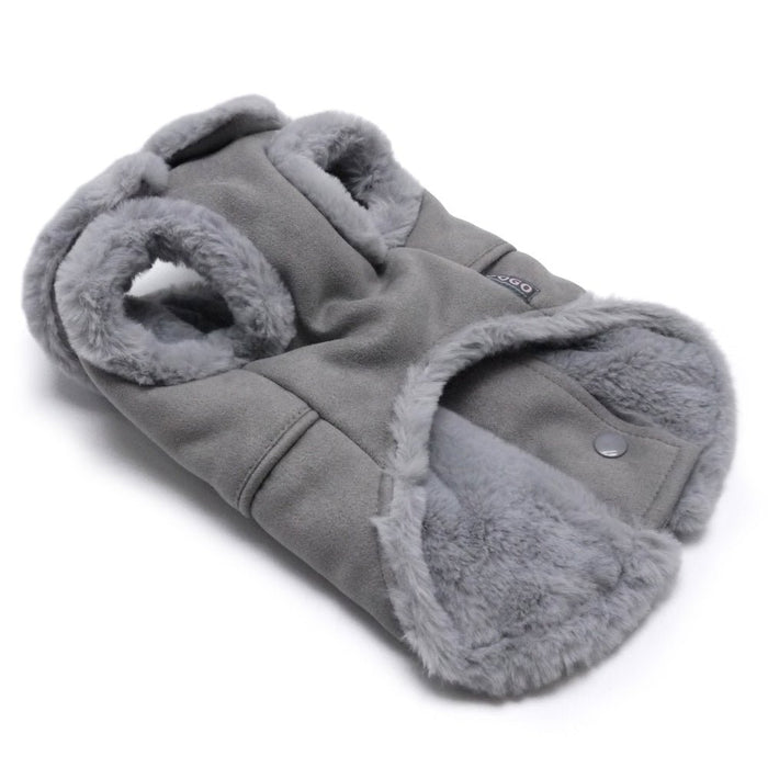 Furry Runner Coat in Gray - Posh Puppy Boutique