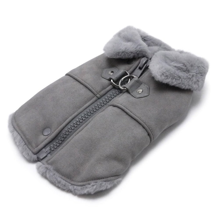 Furry Runner Coat in Gray - Posh Puppy Boutique