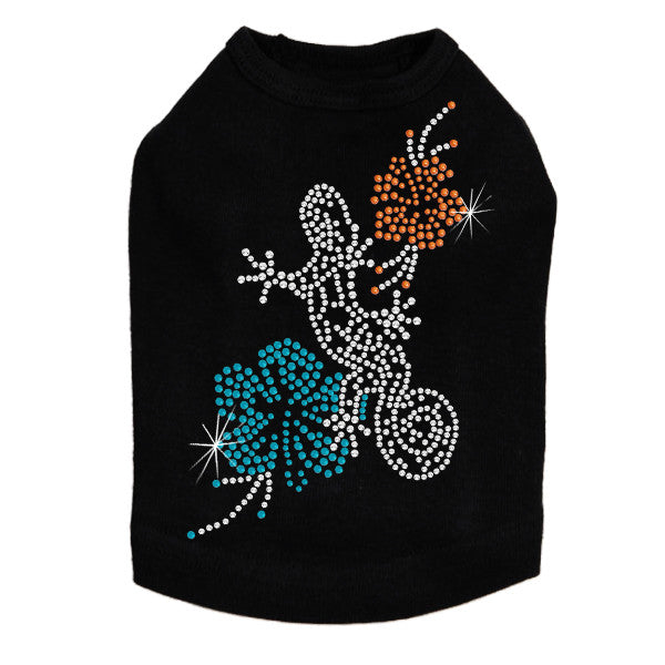Gecko and Hibiscus Rhinestone Tank- Many Colors
