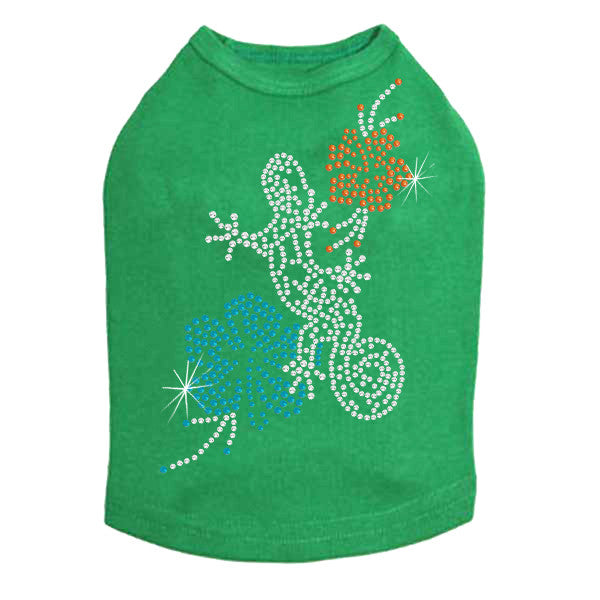 Gecko and Hibiscus Rhinestone Tank- Many Colors