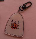 Ghost With Pumpkin Keychain