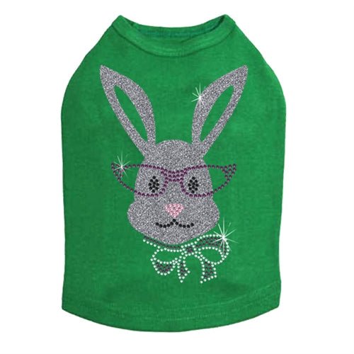 Girl Bunny with Glasses and Bow Dog Tank in Many Colors - Posh Puppy Boutique