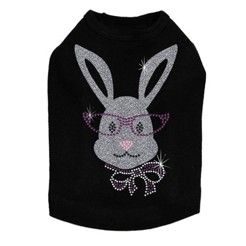 Girl Bunny with Glasses and Bow Dog Tank in Many Colors - Posh Puppy Boutique