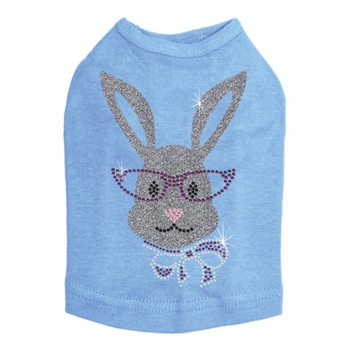 Girl Bunny with Glasses and Bow Dog Tank in Many Colors - Posh Puppy Boutique
