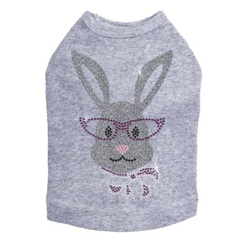 Girl Bunny with Glasses and Bow Dog Tank in Many Colors - Posh Puppy Boutique