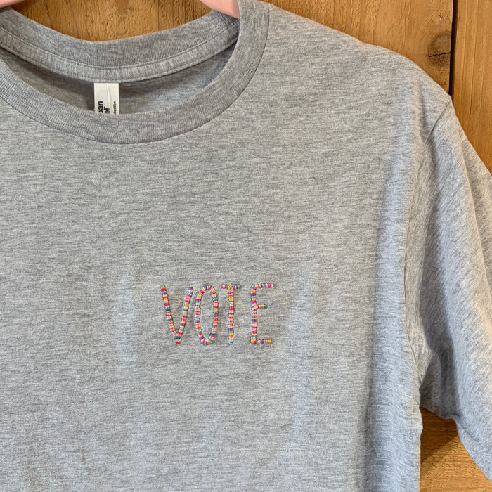 Hand-Embroidered VOTE Cropped Tee