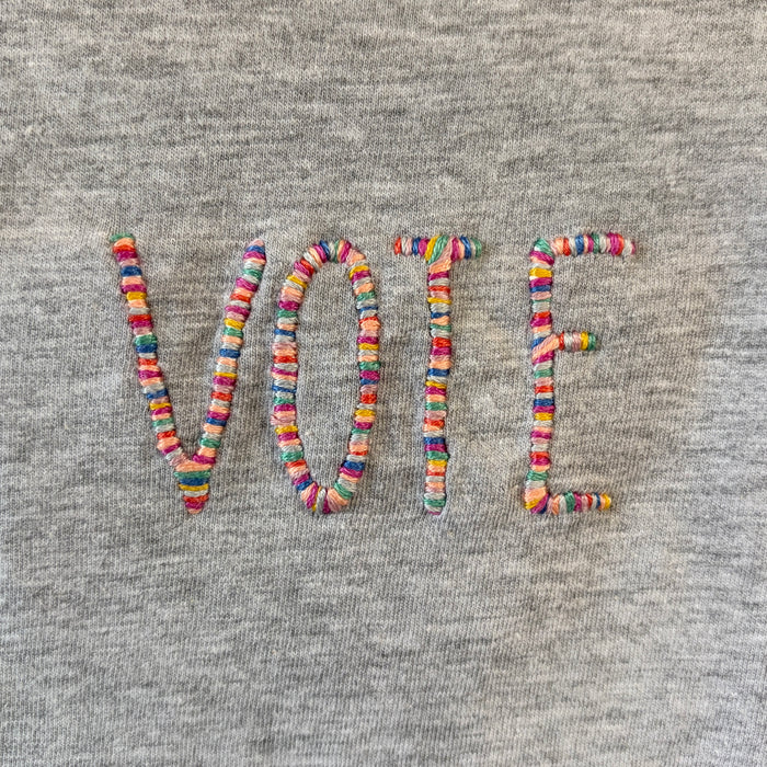 Hand-Embroidered VOTE Cropped Tee