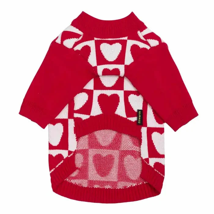 Heart Checkerboard Dog Sweater