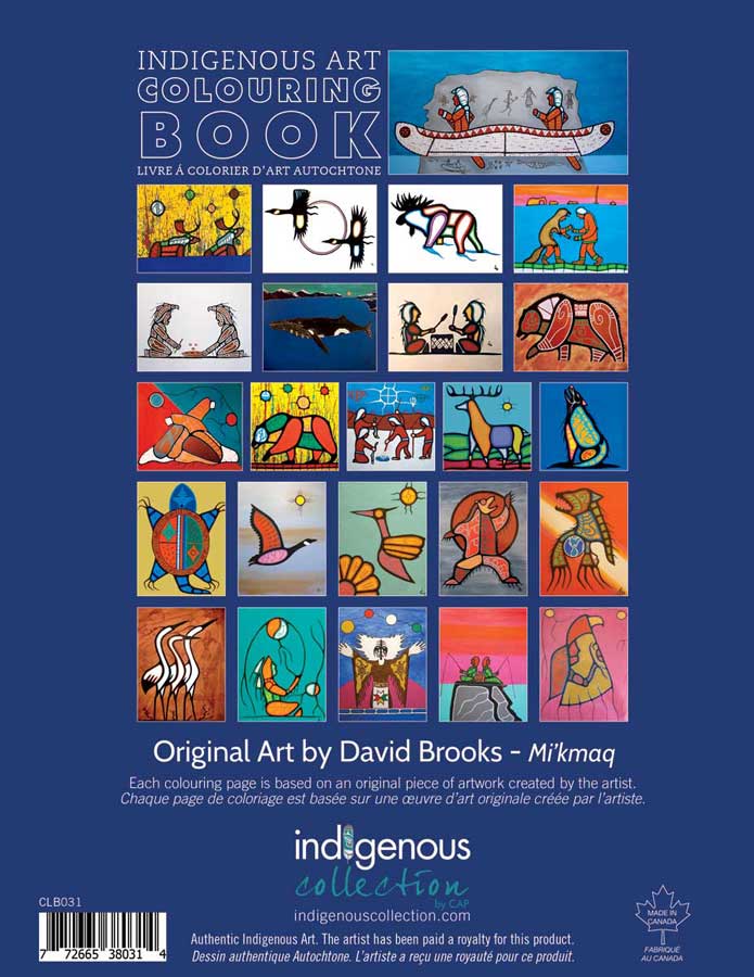 Indigenous Art Colouring Book / Livre à colorier d'art autochtone - David Brooks (Ltd Qty)