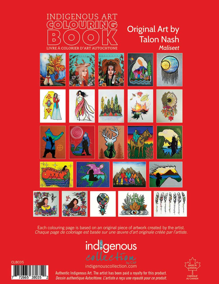 Indigenous Art Colouring Book / Livre à colorier d'art autochtone - Talon Nash