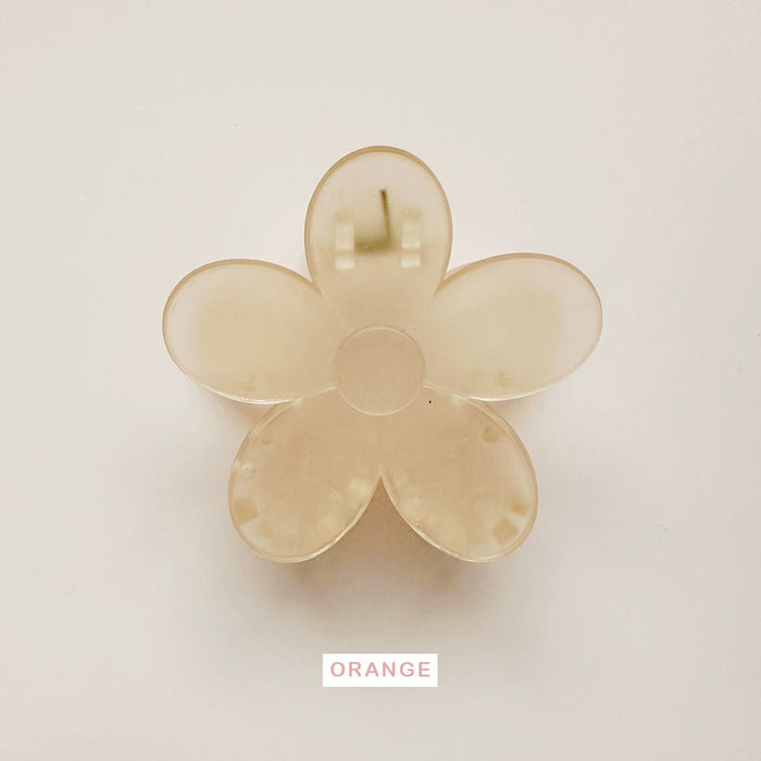 Medium Frosted Pastel Spring Flower Hair Claw Clips - 8
