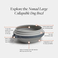 Nomad Collapsible Dog Bowl in Grey