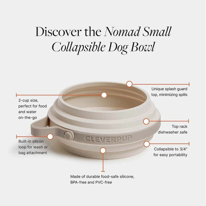 Nomad Collapsible Dog Bowl in Sand
