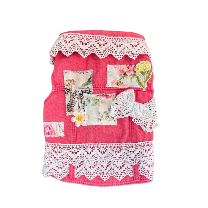 Pretty in Pink Denim Vest