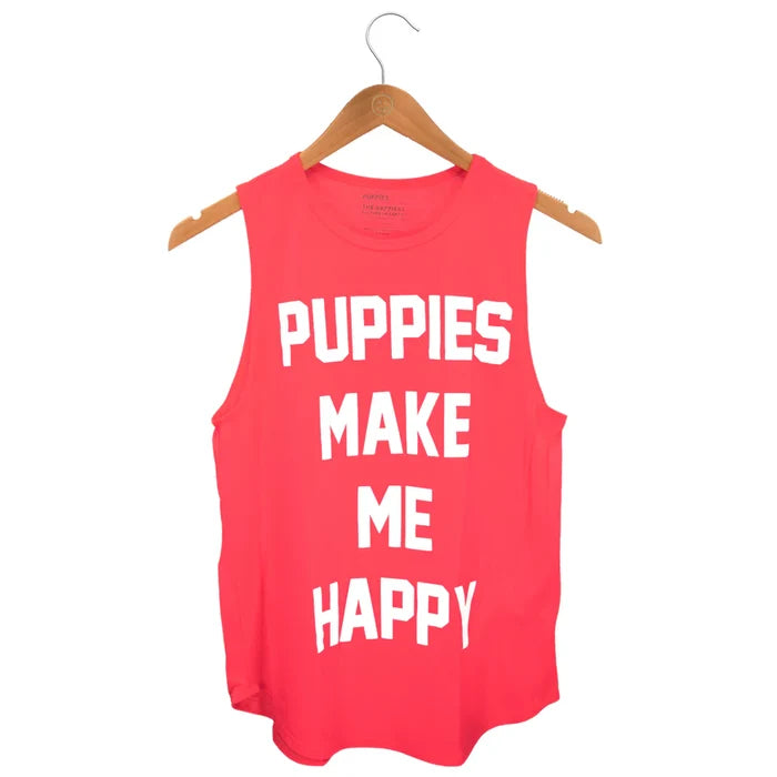 Puppies Make Me Happy | Puppies Soft Women's Sleeveless Tank