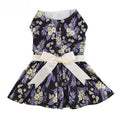 Purple Twilight Hawaiian Dog Dress with Matching Leash